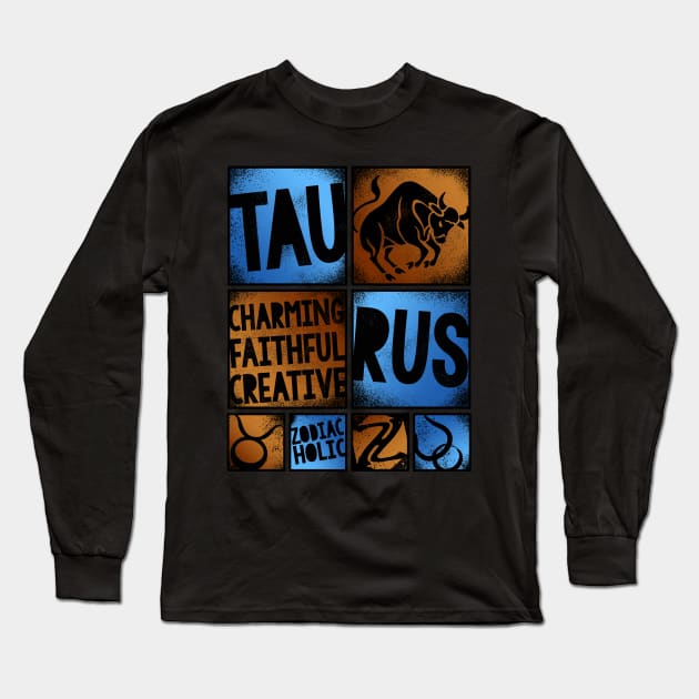 Zodiac TAURUS Graffiti Box Series Long Sleeve T-Shirt by ZODIAC HOLIC